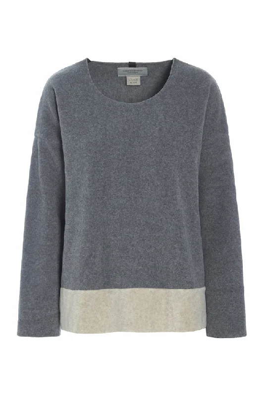 ONE SIZE BLOUSE WOMEN - 1335 - GREY/SAND Cotton Casual Blouse