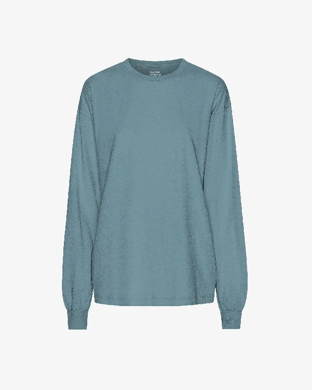 Oversized Organic LS T-shirt - Stone Blue