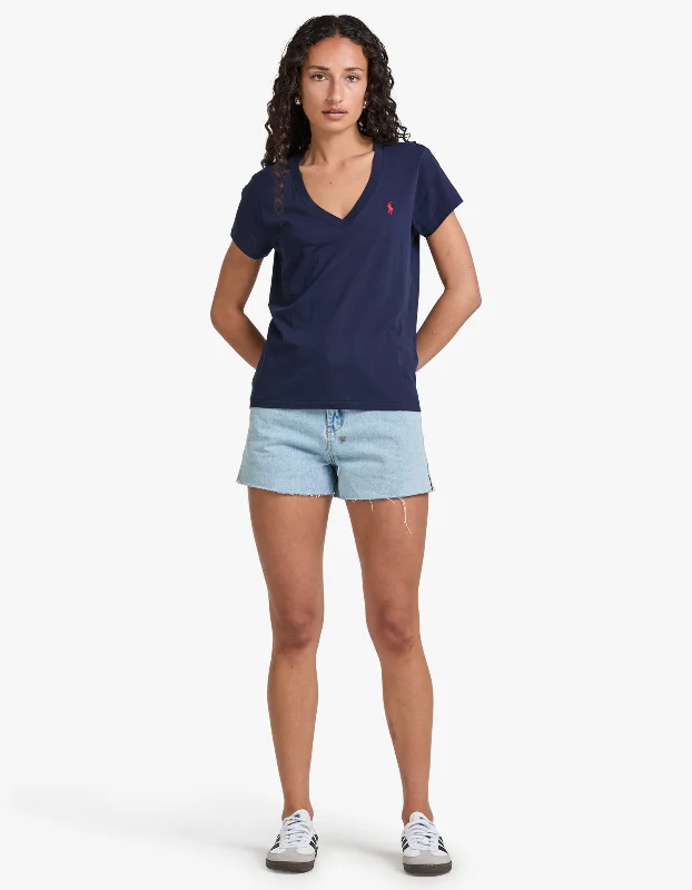 V Neck Short Sleeve T-Shirt - Cruise Navy