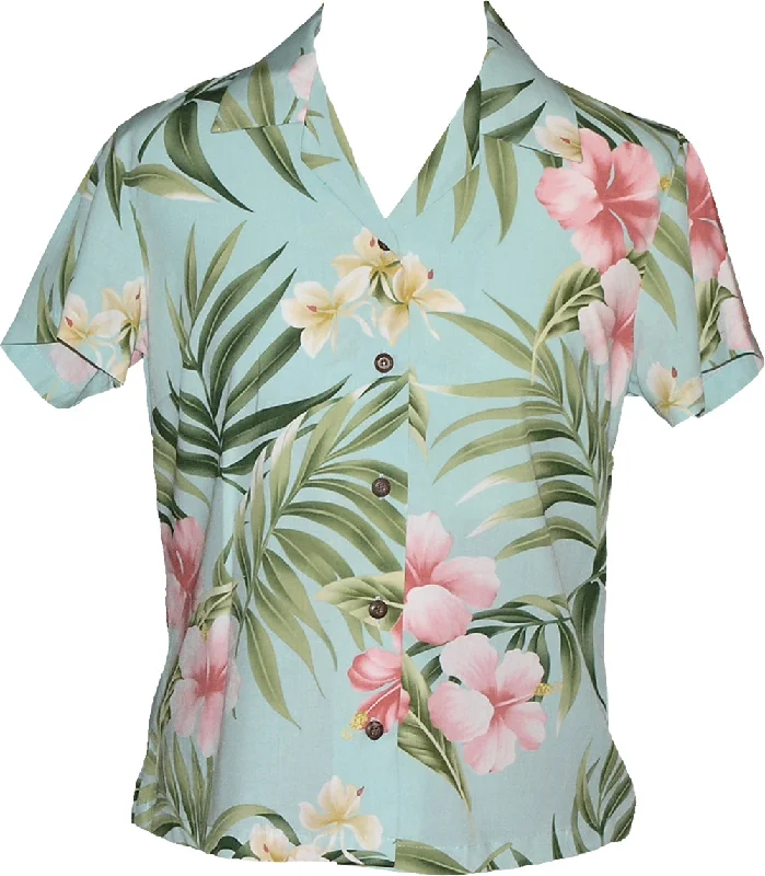 RJC Womens Pale Hibiscus Orchid Fitted Blouse Casual Stripe Blouse