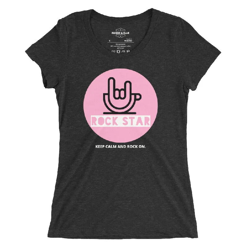 Rock+Reb£llion Rock Star Pink Women's Tri-Blend Slim Fit T-Shirt