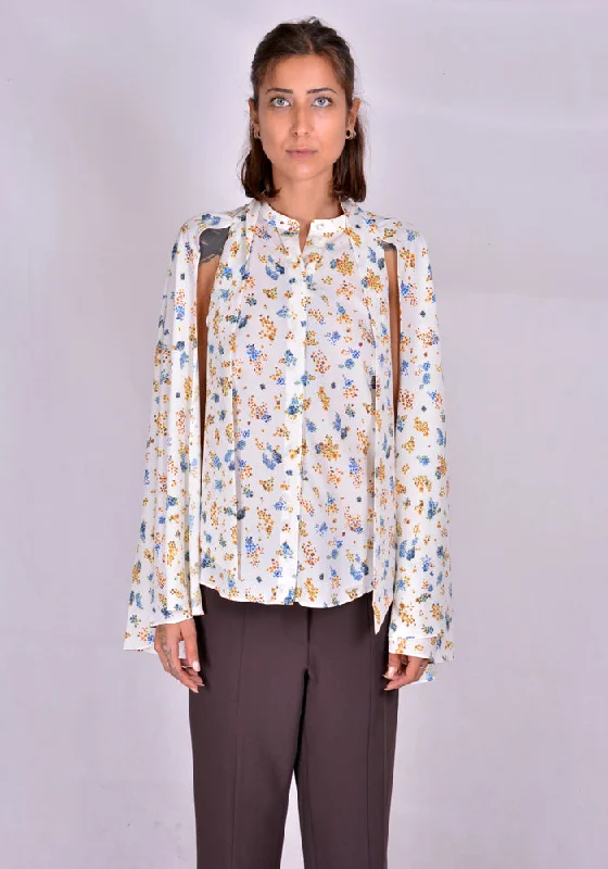 ROKH R0CA163 JP CAPE BLOUSE MEADOW FLORAL Soft Pastel Blouse