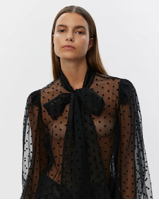 ZAYLASW BLOUSE - Black Chic Ruffle Blouse