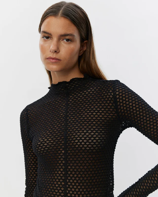 ASLASW BLOUSE - Black Casual Button Blouse