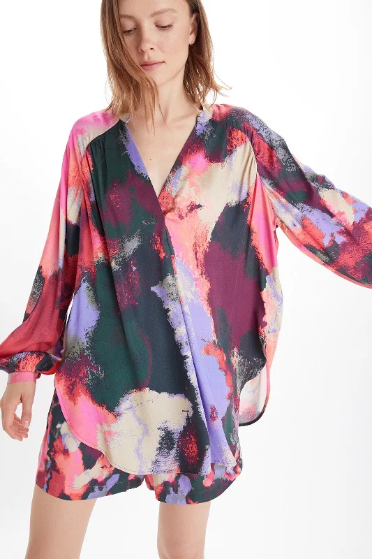 Sunita Blouse Gem Print Flowy Bohemian Blouse
