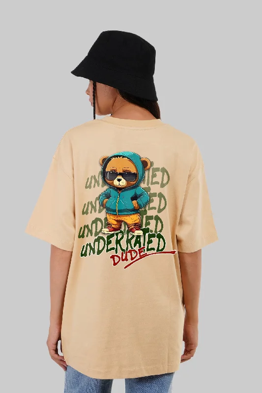 Underrated Dude Beige Oversized Fit T-Shirt Women