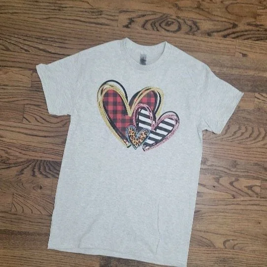 Valentine's 3 hearts tee