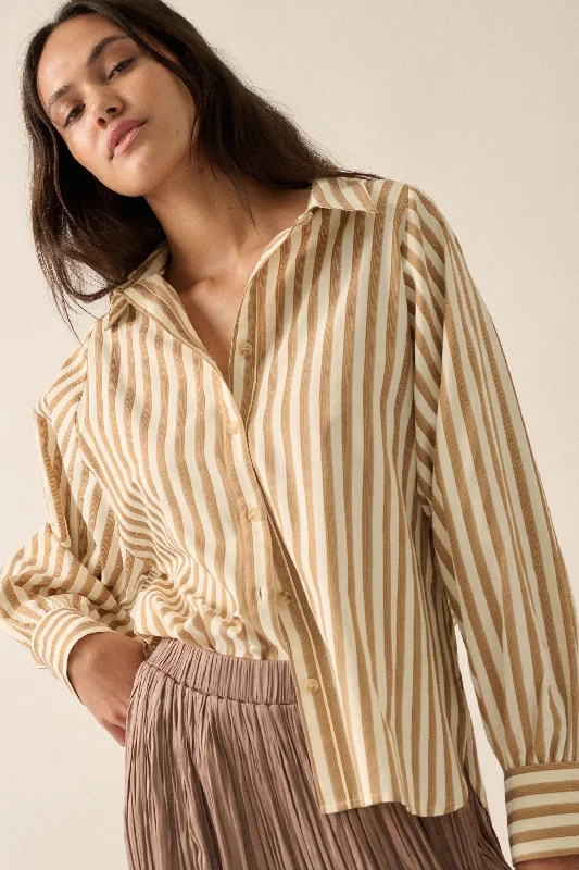 Vertical Ambition Striped Button-Up Shirt