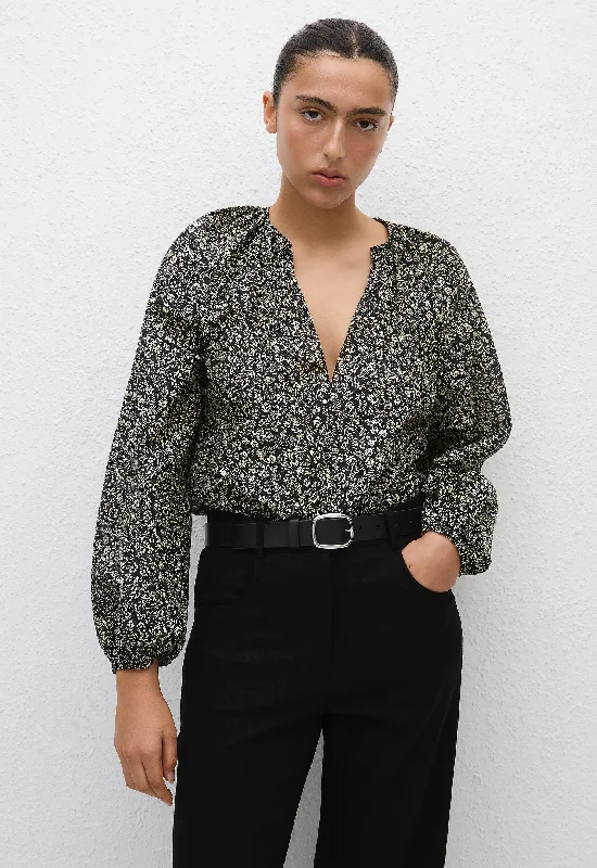 Voluminous Blouse - Buttercup Silky Tunic Blouse
