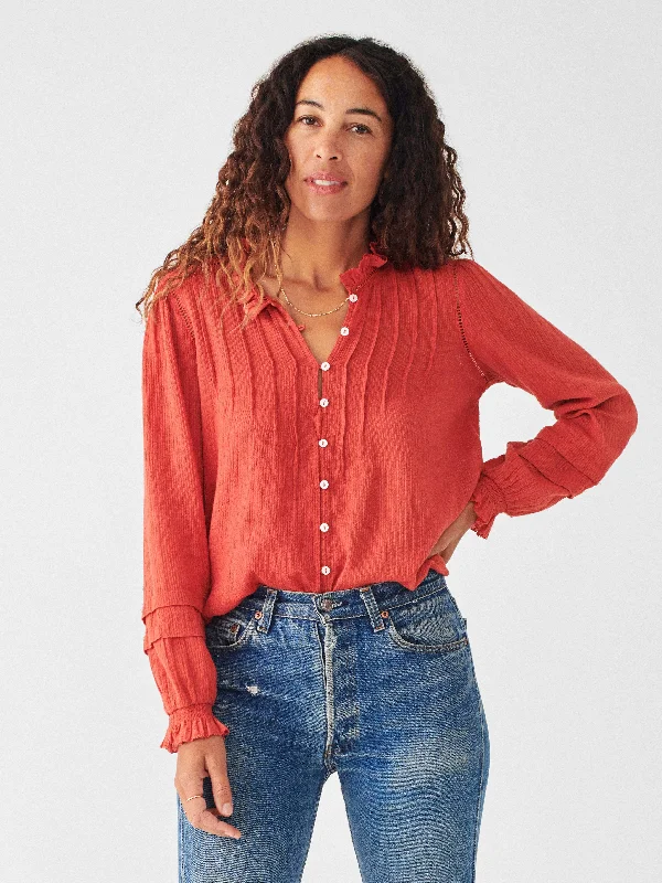 Willa Blouse - Carmine Feminine Tie Blouse
