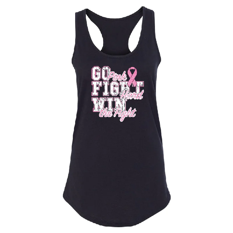 Zexpa Apparel™ Fight Hard Win The Fight Women's Racerback Breast Cancer Awareness Shirt