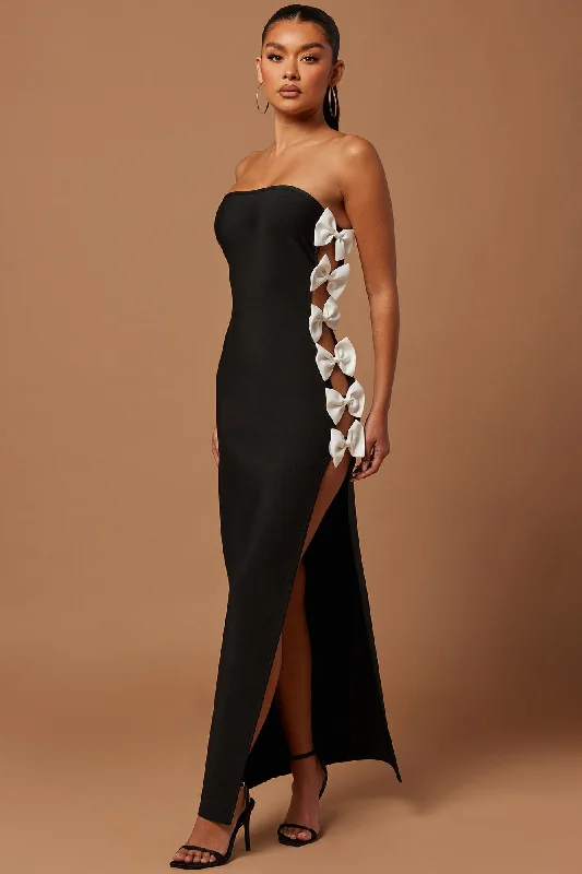 Alice Bow Maxi Dress - Black/White