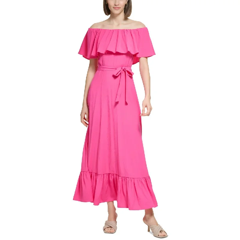 Womens Crinkled Long Maxi Dress