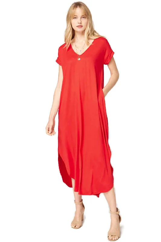 Everyday Pocket Maxi Dress, Tangerine