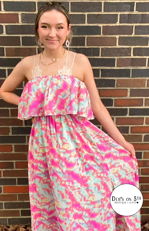 Off Shoulder Ruffle Top Maxi Dress