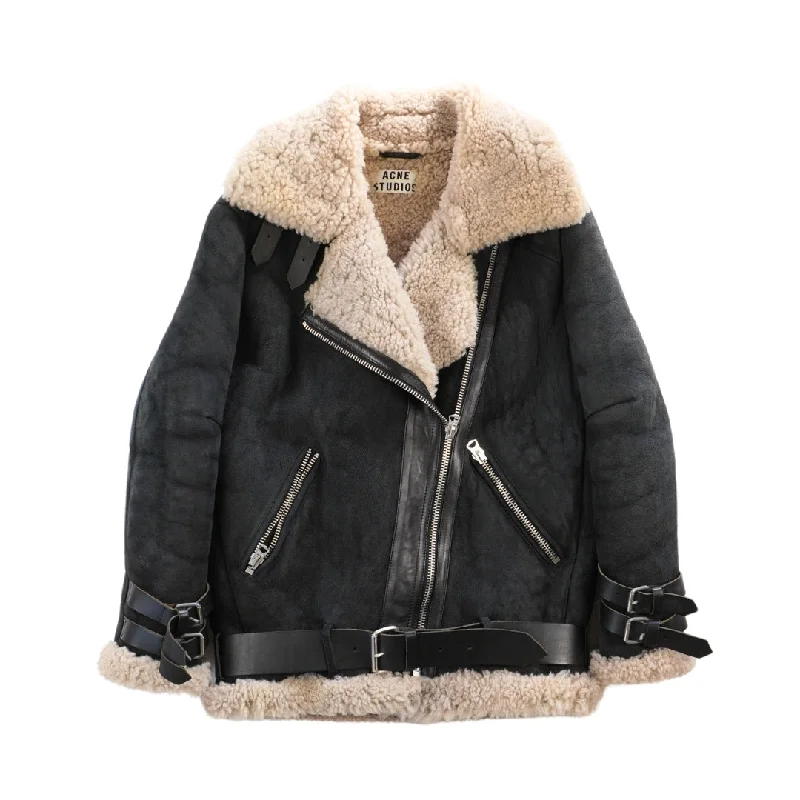 Acne Studios 'Velocite' Aviator Jacket - Women's 32 Denim Jacket Leather Jacket Suede Jacket Acne Studios 'Velocite' Aviator Jacket - Women's 32 Denim Jacket Leather Jacket Suede Jacket