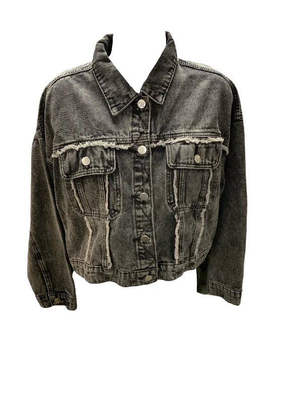 Andree Women's Denim Jacket Black M Satin Jacket Silk Jacket Chiffon Jacket