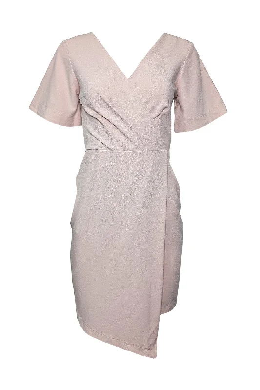 Pink Mini Dress Cozy Ribbed Mini Dress