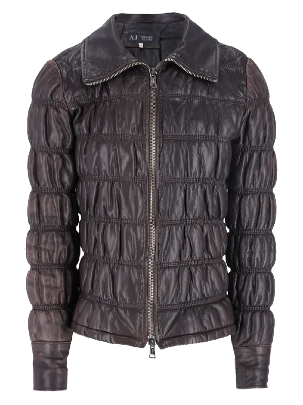 quilted leather jacket Embroidered Jacket Appliqued Jacket Beaded Jacket