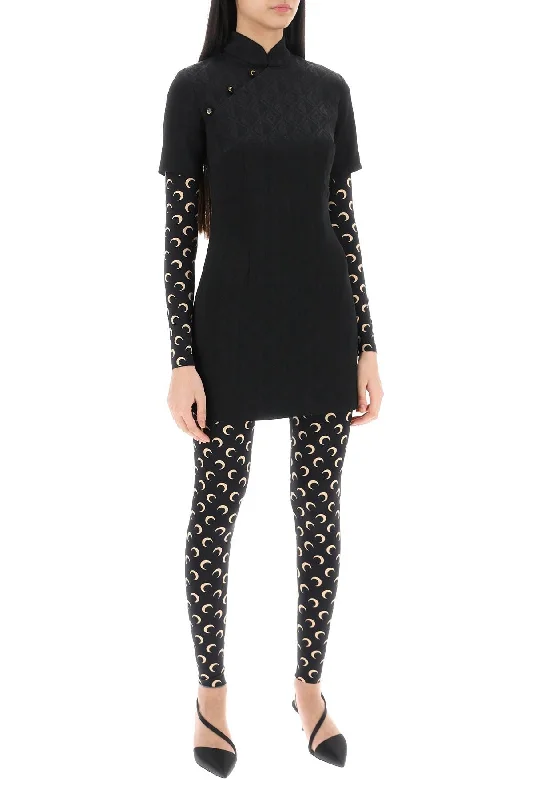 Marine Serre Moon Diamant Jacquard Mini Dress Elegant Mini Dress with Ruffles
