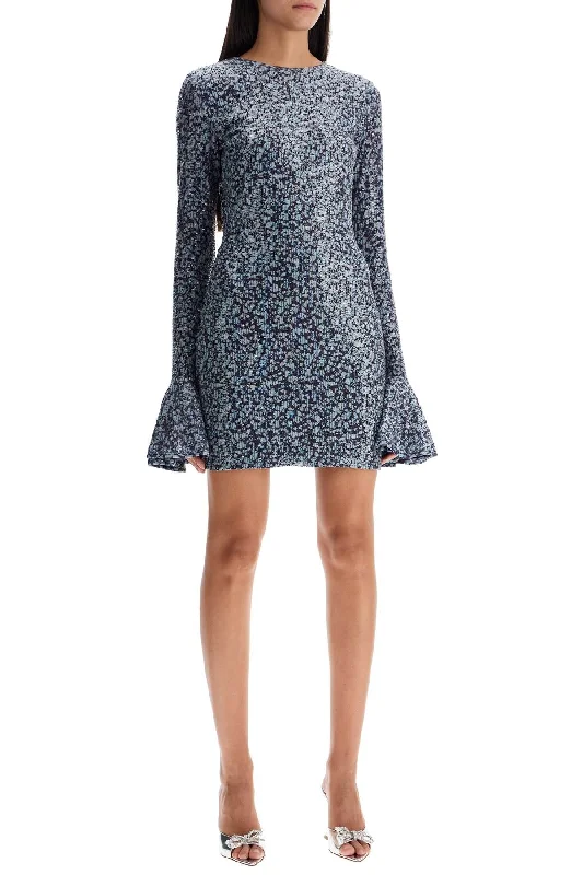 Rotate Open-Back Sequin Mini Dress Classic Floral Print Mini Dress