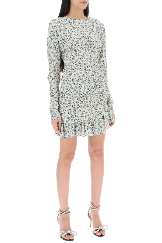 Alessandra Rich Draped Mini Dress With Floral Pattern Comfortable Smocked Mini Dress Alessandra Rich Draped Mini Dress With Floral Pattern Comfortable Smocked Mini Dress