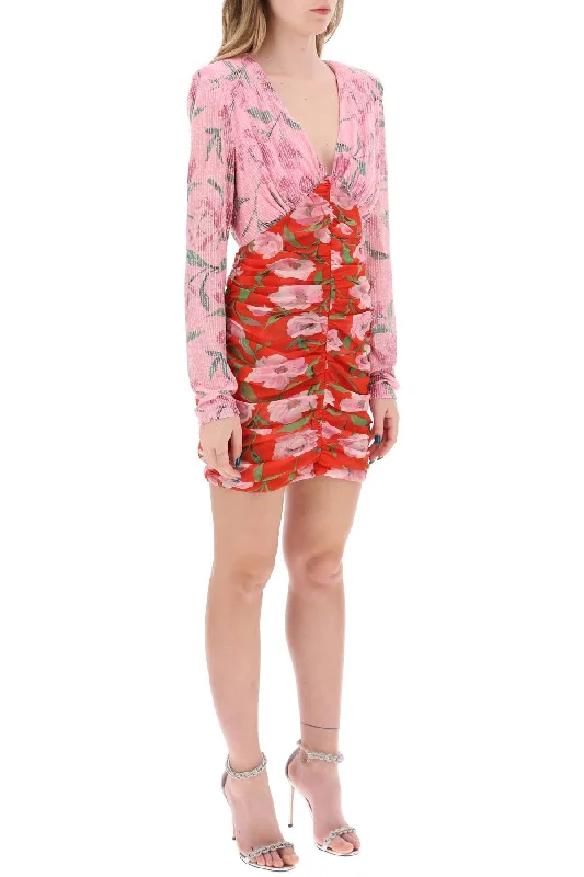 Rotate Mini Dress With Floral Print And Sequins Embell Comfortable One-Shoulder Mini Dress Rotate Mini Dress With Floral Print And Sequins Embell Comfortable One-Shoulder Mini Dress
