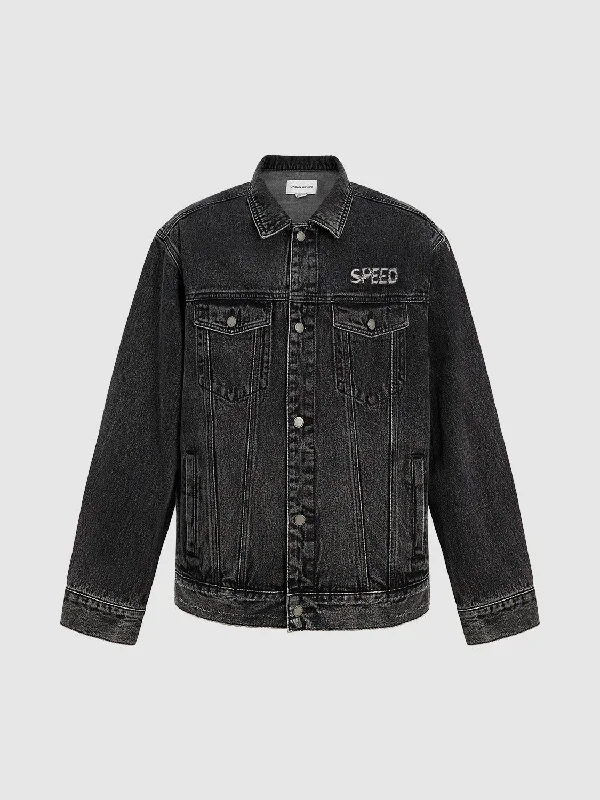 Button Up Loose Denim Jacket Fleece Jacket Down Jacket Parka