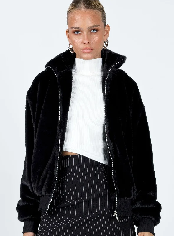 Cloyne Faux Fur Bomber Jacket Black Faux Fur Jacket Real Fur Jacket Shearling Jacket Cloyne Faux Fur Bomber Jacket Black Faux Fur Jacket Real Fur Jacket Shearling Jacket