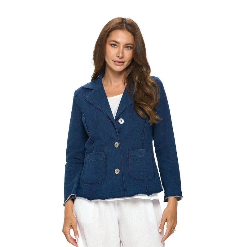 Focus Short Jean Jacket in Indigo - D118-IND Hoodie Zip-Up Jacket Button-Up Jacket