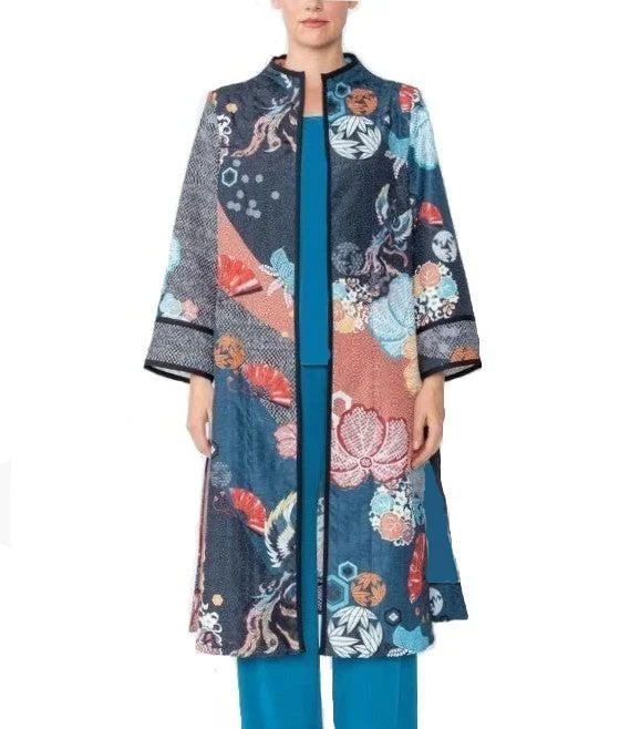 IC Collection Asian Inspired Long Open Front Jacket - 5840J - Size M Only! Print Jacket Jacquard Jacket Embroidered Jacket IC Collection Asian Inspired Long Open Front Jacket - 5840J - Size M Only! Print Jacket Jacquard Jacket Embroidered Jacket