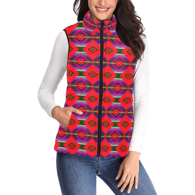Cree Confederacy Chicken Dance Women's Padded Vest Jacket Cardigan Sweater Pullover Cree Confederacy Chicken Dance Women's Padded Vest Jacket Cardigan Sweater Pullover