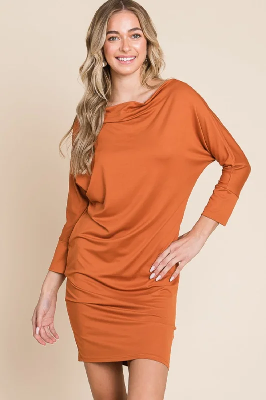 Culture Code Full Size Dolman Sleeve Mini Dress Elegant Vintage Mini Dress