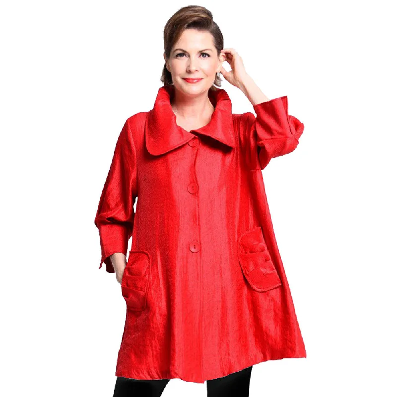 Damee Signature Swing Jacket in Red - 200-RD Wool Jacket Cashmere Jacket Tweed Jacket Damee Signature Swing Jacket in Red - 200-RD Wool Jacket Cashmere Jacket Tweed Jacket
