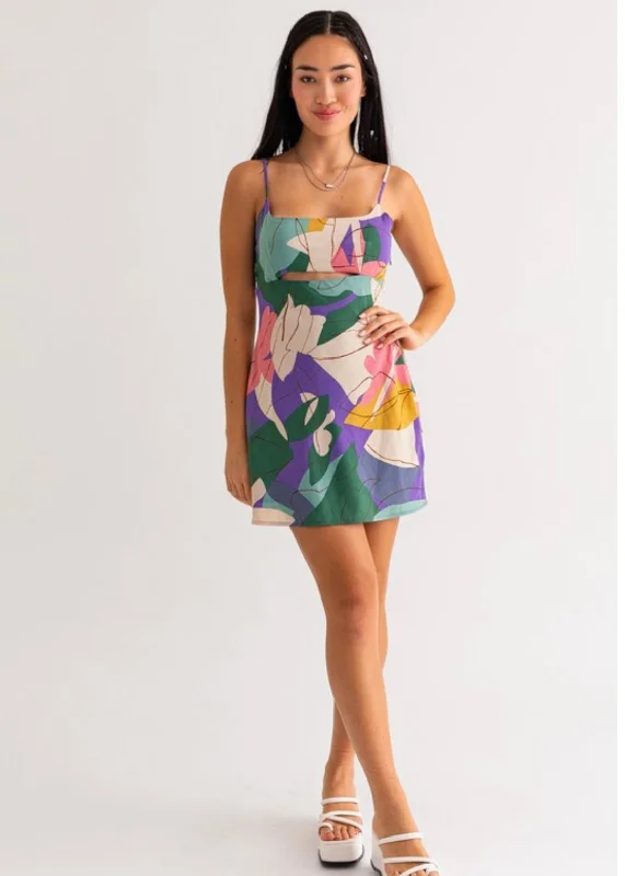 Delight Night Front Cutout Mini Dress Elegant Lace-Up Mini Dress