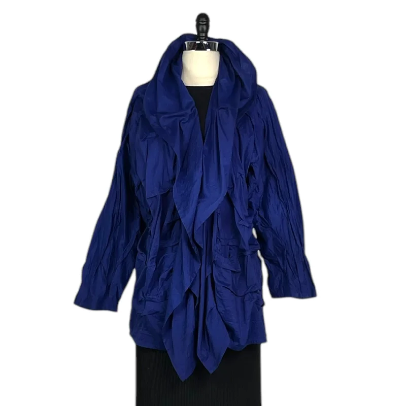 HEAVY VOILE WAVY TUCK COCOON JACKET Toggled Jacket Drawstring Jacket Belted Jacket