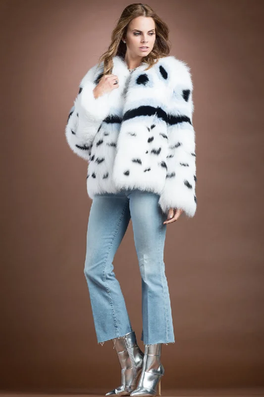 Multi-Color Fendi Fox Style Fur Jacket Striped Jacket Polka Dot Jacket Floral Jacket Multi-Color Fendi Fox Style Fur Jacket Striped Jacket Polka Dot Jacket Floral Jacket
