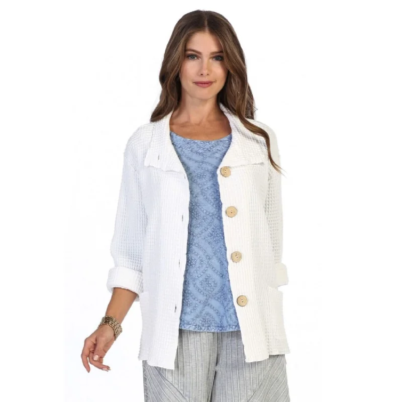 Focus Fashion Cotton Waffle-Knit Jacket in White - C602-WHT - Size XL Only! Denim Jacket Leather Jacket Suede Jacket Focus Fashion Cotton Waffle-Knit Jacket in White - C602-WHT - Size XL Only! Denim Jacket Leather Jacket Suede Jacket