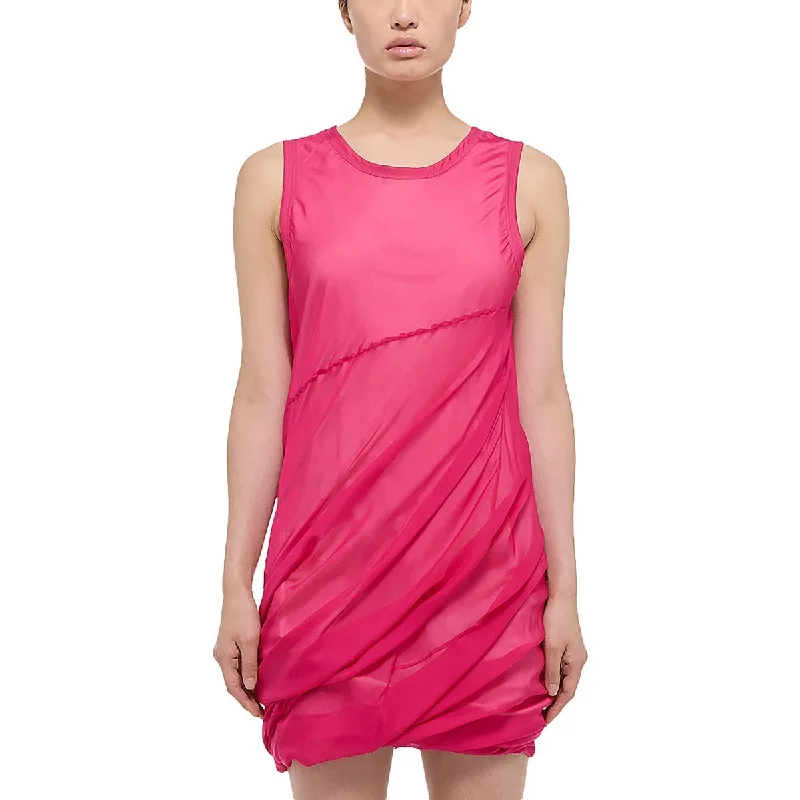 Helmut Lang Womens Gathered Above Knee Mini Dress Cozy Sweater Mini Dress