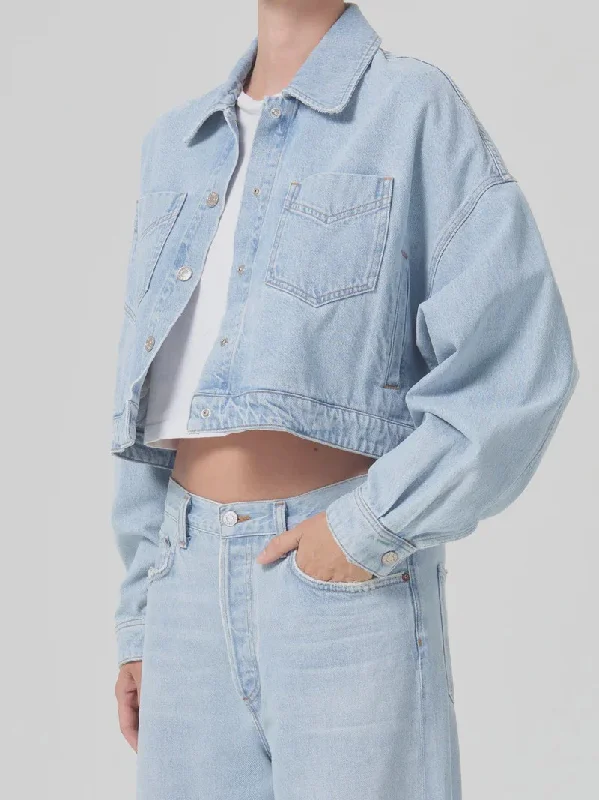Hera Denim Jacket Zip Front Button Front Snap Front
