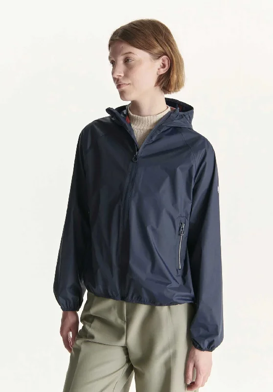 Jacket Singapore Navy Notch Collar Peter Pan Collar Cowl Neck