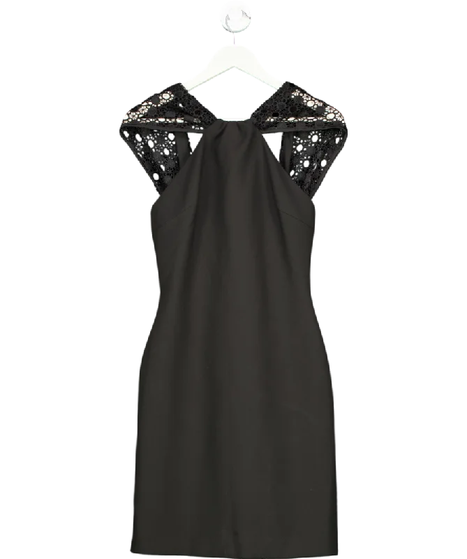 Karen Millen Blue Italian Satin Lace Mini Dress UK 6 Fashionable A-Line Mini Dress