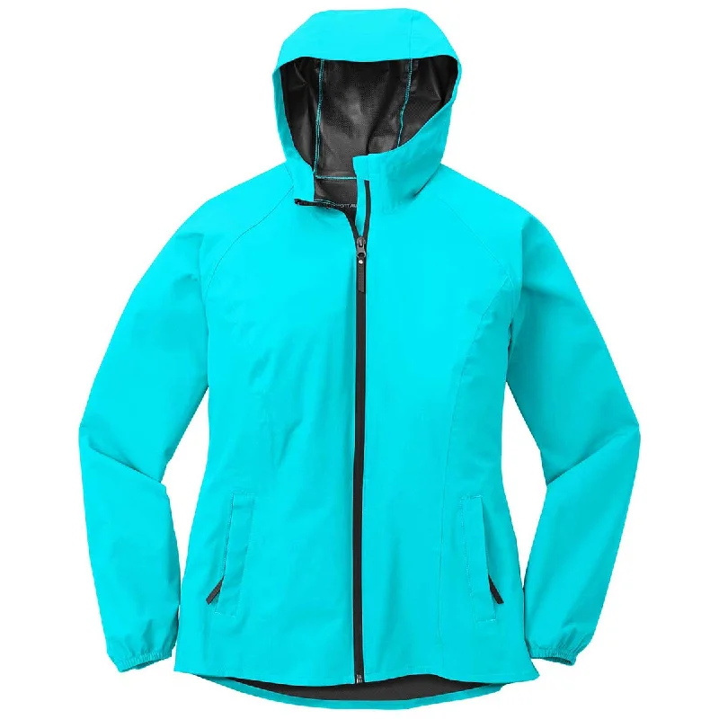 Port Authority Women's Light Cyan Blue Essential Rain Jacket Striped Jacket Polka Dot Jacket Floral Jacket Port Authority Women's Light Cyan Blue Essential Rain Jacket Striped Jacket Polka Dot Jacket Floral Jacket