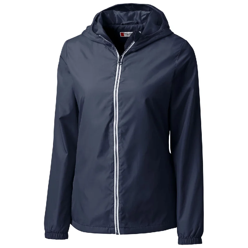Clique Women's Dark Navy View Jacket Zippered Front Buttoned Front Snap Front