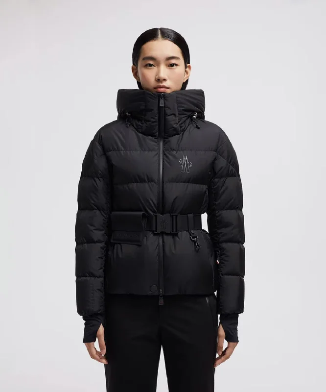 Women's Bouquetin Short Down Jacket Front Pockets Side Pockets Patch Pockets