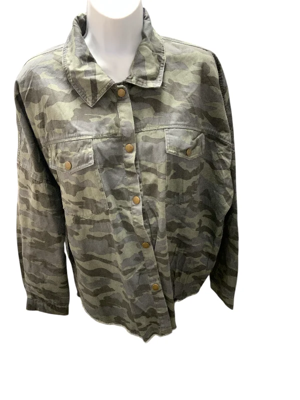 Mudpie Women's Jacket Camo M Faux Fur Fabric Real Fur Fabric Shearling Fabric