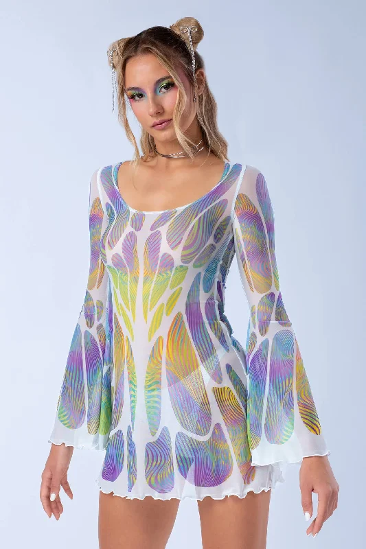 Myriad Mesh Mini Dress Elegant Velvet Mini Dress