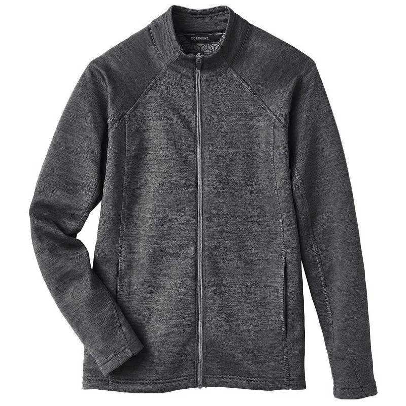 North End Women's Black Heather/Carbon Flux 2.0 Full-Zip Jacket One-Shoulder Jacket Off-the-Shoulder Jacket Asymmetrical Jacket North End Women's Black Heather/Carbon Flux 2.0 Full-Zip Jacket One-Shoulder Jacket Off-the-Shoulder Jacket Asymmetrical Jacket