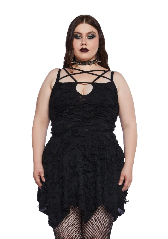 Plus Hex Vex Mini Dress Cozy Cowl Neck Mini Dress
