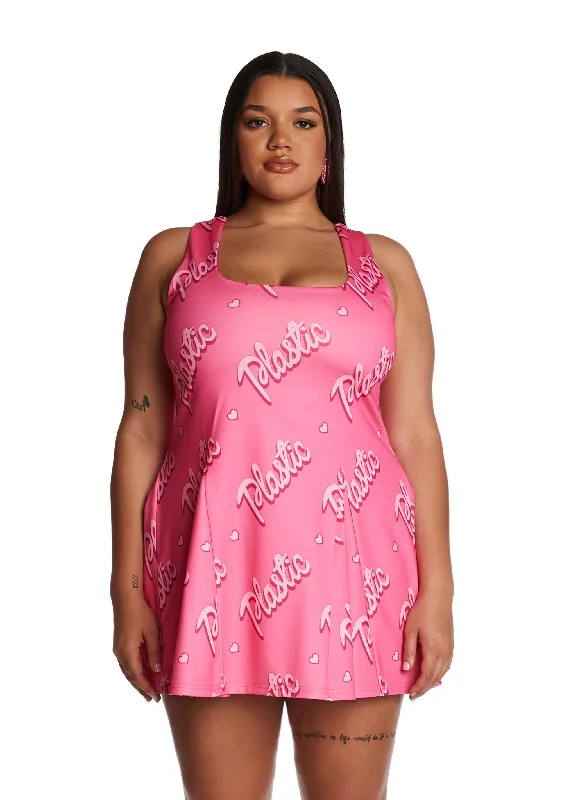 Plus Life Is Plastic Mini Dress Trendy Camisole Mini Dress